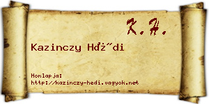 Kazinczy Hédi névjegykártya
